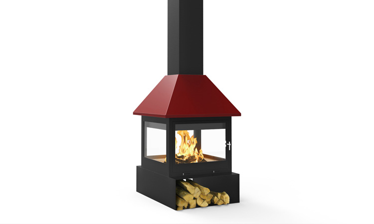 SANDRA-中央款燃木壁炉